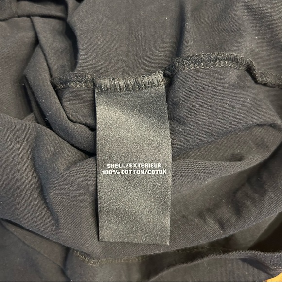 7 For All Mankind Knot Sleeve V Neck Top in Black, Size Medium - Picture 8 of 9